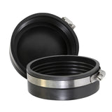Supply Giant 3982x2 Flexible PVC Pipe Cap with Stainless Steel Clamps 6 inch Black (Pack of 2)