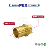 Supply Giant FQNB1034-OM 1 Inch x 3/4 Inch Lead-Free Adapters x MIP, Brass Construction, Compatible w/PEX Piping, Low-Cost Plumbing Connection, Durability & Reliability, Easy to Install, 1 x 3/4