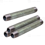 Supply Giant OQHM3090-4 Pre Cut Industrial Steel Nipple, Connectors, Used to Build Vintage Furniture, Three Inch Threaded Pipes and Fittings, 3" x 9", Galvanized (Pack of 4)