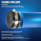 Supply Giant 3982x2 Flexible PVC Pipe Cap with Stainless Steel Clamps 6 inch Black (Pack of 2)