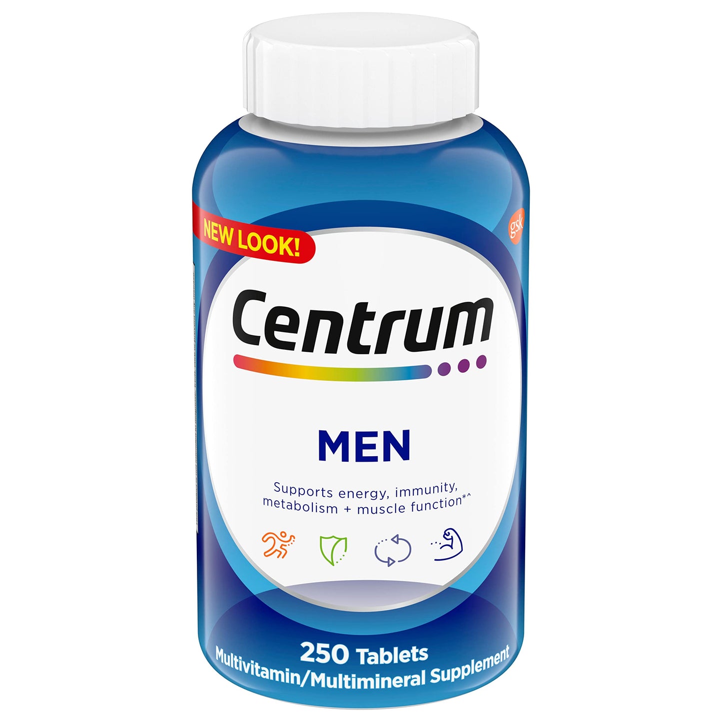 Centrum Multivitamin for Men, Multivitamin/Multimineral Supplement with Vitamin D3, B Vitamins and Antioxidants, Gluten Free, Non-GMO Ingredients - 250 Count Exp 05/24
