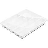 STERILITE Cutlery Tray, 11-3/4 in W, 1-7/8 in D, Plastic, White, 14-1/8" x 11-3/4" x 1-7/8"
