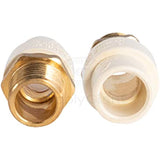Supply Giant CSDQN056 Male x PVC Adapter Transition Pipe Fitting Durable Over Molded One-Piece Design 3/4 in. Lead Free Brass