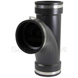 Supply Giant 6I7J Flexible Tee Coupling with Stainless Steel Clamps, 4", Black
