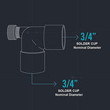 Supply Giant DDEM0340 3/4" Cast Lead Free Brass 90 Degree Elbow with Sweat Connects and Drain Caps, 27