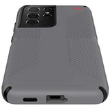 Speck Products Presidio2 Grip Samsung Galaxy S21 Ultra 5G Case, Graphite Grey/Black/Bold Red