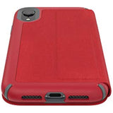 Speck Products Presidio Folio iPhone XR Case, Heathered Heartrate Red/Heartrate Red/Graphite Grey