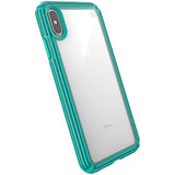 Speck Products Presidio V-Grip iPhone Xs Max Case, Clear/Caribbean Blue