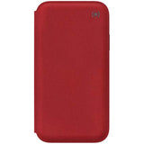 Speck Products Presidio Folio iPhone XR Case, Heathered Heartrate Red/Heartrate Red/Graphite Grey