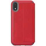 Speck Products Presidio Folio iPhone XR Case, Heathered Heartrate Red/Heartrate Red/Graphite Grey