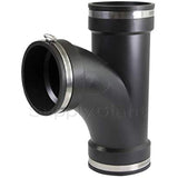 Supply Giant 6I7J Flexible Tee Coupling with Stainless Steel Clamps, 4", Black
