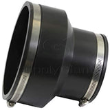 Supply Giant 6I5I Flexible Pvc Reducing Coupling with Stainless Steel Clamps, 6 x 4 Inch, Black, 6 x 4