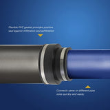 Supply Giant 6I5Ix2 Flexible Pvc Reducing Coupling with Stainless Steel Clamps 6 x 4 inch Black (pack of 2), 6 x 4