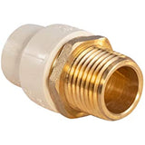 Supply Giant CSDQN056 Male x PVC Adapter Transition Pipe Fitting Durable Over Molded One-Piece Design 3/4 in. Lead Free Brass