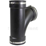Supply Giant 6I7J Flexible Tee Coupling with Stainless Steel Clamps, 4", Black