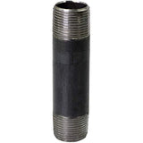 Supply Giant Everflow Supplies NRLB1004 4" Long Black Left/Right Steel Nipple Pipe Fitting with 1" Nominal Size Diameter, OSMC3006