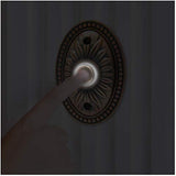 IQ America DP1230A Over-sized Wired Antique Copper Bronze Plated Surface Mounted Traditional Lighted Doorbell Pushbutton Chrome Push Button with Acrylic Ring