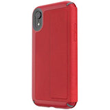 Speck Products Presidio Folio iPhone XR Case, Heathered Heartrate Red/Heartrate Red/Graphite Grey