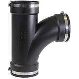 Supply Giant 6I7J Flexible Tee Coupling with Stainless Steel Clamps, 4", Black