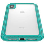 Speck Products Presidio V-Grip iPhone Xs Max Case, Clear/Caribbean Blue