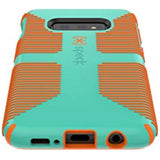 Speck Products CandyShell Grip Samsung Galaxy S10e Case, Tropic Teal/Pumpkin Orange