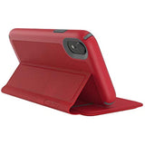 Speck Products Presidio Folio iPhone XR Case, Heathered Heartrate Red/Heartrate Red/Graphite Grey