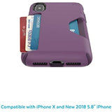 Speck Products Presidio Wallet iPhone Xs/iPhone X Case, Cabbage Purple/Vintage Purple