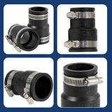 Supply Giant 6I4J Flexible Pvc Reducing Coupling with Stainless Steel Clamps, 1-1/2 x 1-1/4 Inch, Black