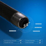 Supply Giant 3/4 Inch x 60 Inch Black Steel Pipe, Threaded Three Quarter Inch Malleable Fitting Build DIY Vintage Furniture, (Pack Of 5)