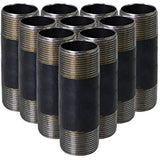 Supply Giant 3/4 Inch Black Pipe Nipple, Three Quarter Inch Malleable Steel Pipes Nipples Fitting, Build DIY Vintage Furniture, 3/4" x 4" (Pack Of 10)