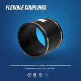 Supply Giant 6I5Jx2 Flexible Pvc Coupling with Stainless Steel Clamps 8 inch Black (pack of 2)