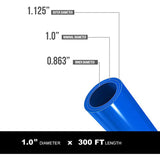 Supply Giant QGX-C1300 PEX Tubing for Potable Water, Non-Barrier Pipe 1 in. X 300 Feet, Blue, 300'