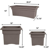 Bloem Veranda Deck Box Planter Square (VER18908), Charcoal Gray, 18"
