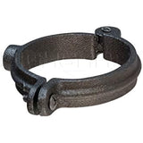 HIGHCRAFT HINGB-04-5 Industrial Decor Hinged Split Ring Pipe Hanger 4 in. Malleable Iron, with 7/8 in. Threaded Rod Fitting, Vintage Mounting Bracket for Tubing, Shower Curtain, Tiki Torch (5 Pack)