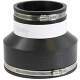 Supply Giant 6I5I Flexible Pvc Reducing Coupling with Stainless Steel Clamps, 6 x 4 Inch, Black, 6 x 4