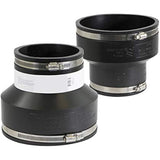 Supply Giant 6I5Ix2 Flexible Pvc Reducing Coupling with Stainless Steel Clamps 6 x 4 inch Black (pack of 2), 6 x 4