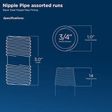 Supply Giant 3/4 Inch Black Pipe Nipple, Three Quarter Inch Malleable Steel Pipes Nipples Fitting, Build DIY Vintage Furniture, 3/4" x 3" (Pack Of 10)