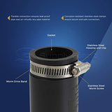 Supply Giant 6I5Jx2 Flexible Pvc Coupling with Stainless Steel Clamps 8 inch Black (pack of 2)