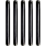 Supply Giant QDCM1518-5 2 Inch Black, One and Half Inch Malleable Steel Pipes Fitting Build DIY Vintage Furniture, 1-1/2" x 18" (Pack of 5), 2 inch x 18 inch, 5 Pack