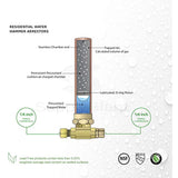 SUPPLY GIANT IS-BB-36DPNQ Compression Tee Hammer Arrestor, AA 1/4 in. OD COMP x 1/4 in. OD Femail, Copper