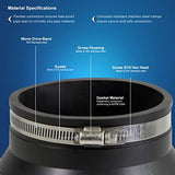 Supply Giant 6I89 Flexible Rubber Coupling with Stainless Steel Clamps, 4" Cast Iron / PVC x 4" Clay, Black