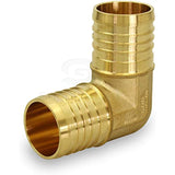 Supply Giant QYMO0100-10 X PEX 90 Degree Elbow Barb Pipe Fitting 1" Brass (pack of 10), 1 Inch