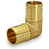 Supply Giant QYMO0038-10 X PEX 90 Degree Elbow Barb Pipe Fitting 3/8" Brass (pack of 10), 3/8 Inch