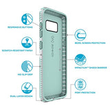 Speck Products (90257-6249) Presidio Grip Cell Phone Case for Galaxy S8 Plus - Dolphin Grey/Aloe Green