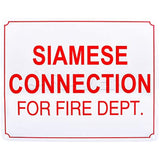 Supply Giant TJHO#9 Fire Safety Sign Siamese Connection for Fire Dept, Heavy Duty Aluminum, 10 in. x 12 in.