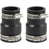 Supply Giant 6I4Jx2 Flexible PVC Reducing Coupling with Stainless Steel Clamps 1-1/2 x 1-1/4 inch Black (Pack of 2), 1-1/4