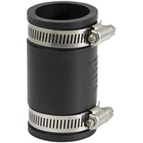 Supply Giant 6I45 Flexible Pvc Coupling with Stainless Steel Clamps, 1-1/4", Black