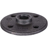 SUPPLY GIANT CNGM0036 Black Malleable Floor Flange with Four Screw Holes, 1/4 in, Grey
