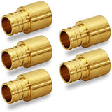 Supply Giant QTGB3434-5 Female Sweat Copper Adapter X Pex Barb Pipe Fitting, 3/4'' x 3/4'', Brass, 5 pack