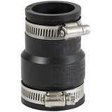 Supply Giant 6I4J Flexible Pvc Reducing Coupling with Stainless Steel Clamps, 1-1/2 x 1-1/4 Inch, Black
